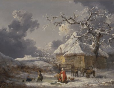 Paisaje de invierno con figuras de George Morland